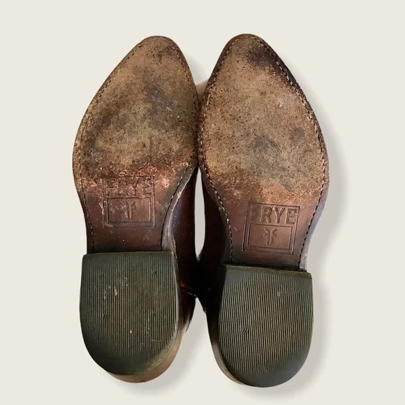 Frye Billy Stud Pull On Distressed Cowboy Boots - Picture 14 of 15